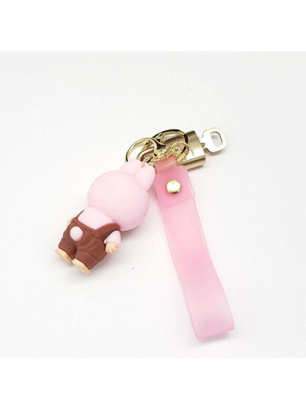 Louis Vuitton Gold Padlock Key 🔒 Authentic LV Charm + Unbranded Labubu Keychain - Picture 4 of 8